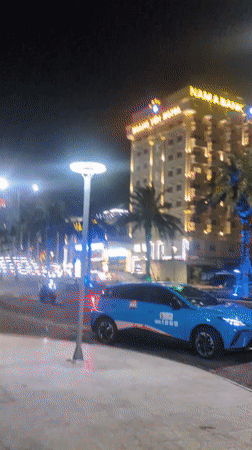 Nighttime street scenes captured in Quy Nhon Nam, Vietnam