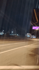 Nighttime highway traffic moving through Solnechnogorsk