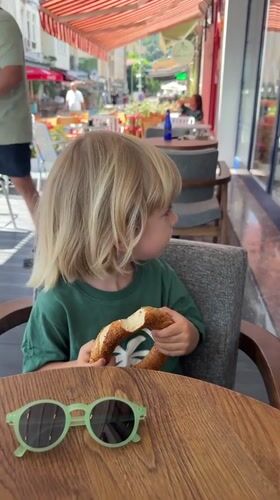 Simit breakfast at a sunny Fethiye table