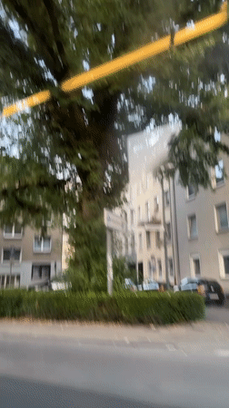 Krefeld evening: residential streets to neon-lit city center