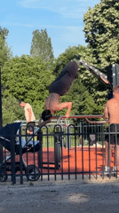 Calisthenics and squirrels at a Sofia outdoor fitness park