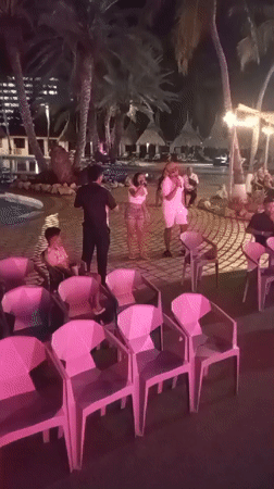 Late-night karaoke performances at Venezuela resort venue