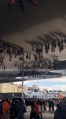 Marseille waterfront scenes captured showing city hall, yachts, mirrored plaza