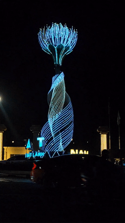 Nighttime scenes captured across Da Lat's illuminated public spaces