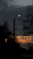 Evening twilight documented in small Bulgarian town