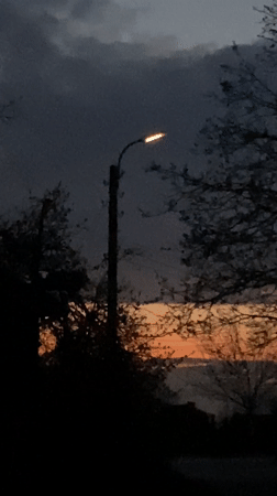 Evening twilight documented in small Bulgarian town