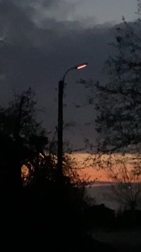 Evening twilight documented in small Bulgarian town