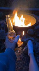 Summer solstice campfire night in a Cheposh pine forest