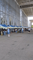 Morning gathering at vendor tents in Daejeon venue