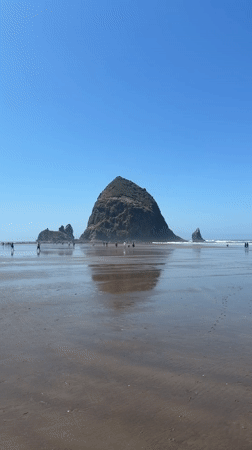 Summer solstice afternoon at Cannon Beach and Haystack Rock