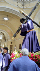 Stations of Cross religious display observed in Tacna, Peru