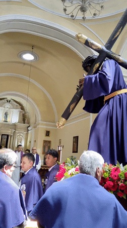 Stations of Cross religious display observed in Tacna, Peru