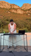 Outdoor DJ setup and a car in a ditch, Rađenovići