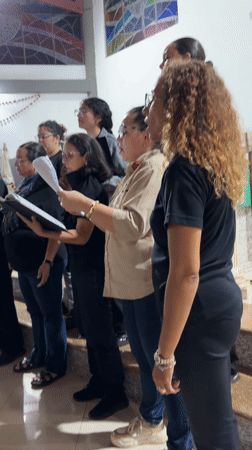 Women's choir performs at church in Guayana City
