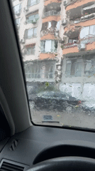Heavy downpour floods streets in Burgas, Bulgaria