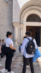 School group visits historic building in Kotor, Montenegro