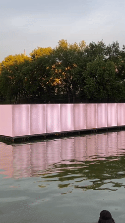 Interactive floating art platform draws crowds in Kazan