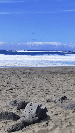 Beach day captured in Ribeira Grande, Portugal