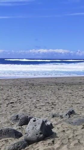 Beach day captured in Ribeira Grande, Portugal