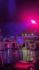 Nightclub interior captured in Plovdiv, Bulgaria evening hours