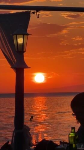 Sunset captured by witnesses along Greek coastline in Sithonia