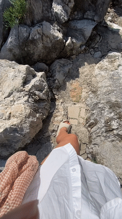Beachgoers enjoy afternoon at Prijevor Montenegro coastal location