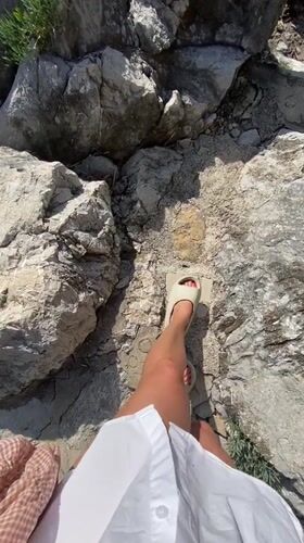 Beachgoers enjoy afternoon at Prijevor Montenegro coastal location