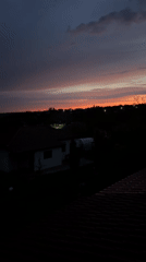 Sunset documented in rural Zornitsa, Bulgaria shows colorful sky