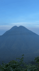 Mountain landscape filmed in soft light conditions, Indonesia