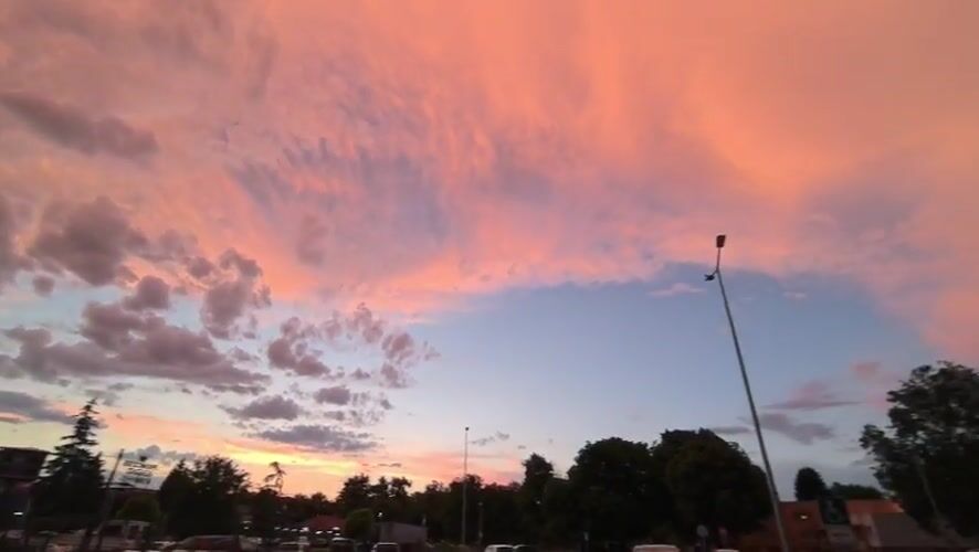 Colorful sunset observed over Svilengrad, Bulgaria