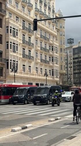 Ordinary morning street activity observed in central València intersection