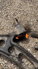 Car part repair work documented in Blagoveshchensk, Russia