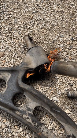 Car part repair work documented in Blagoveshchensk, Russia