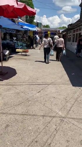 Morning market activity captured in Gyumri, Armenia