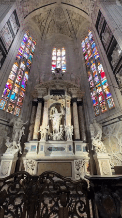 Morning around the Duomo and streets of central Milan