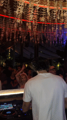 DJ set underway at a packed North Kuta venue