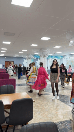 Traditional folk dance performance held in Izhevsk theater