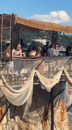 Summer afternoon beach life documented in Sutomore, Montenegro
