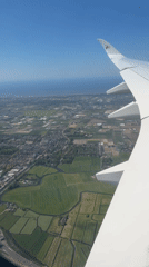 Aircraft passenger captures aerial view over Dutch farmland