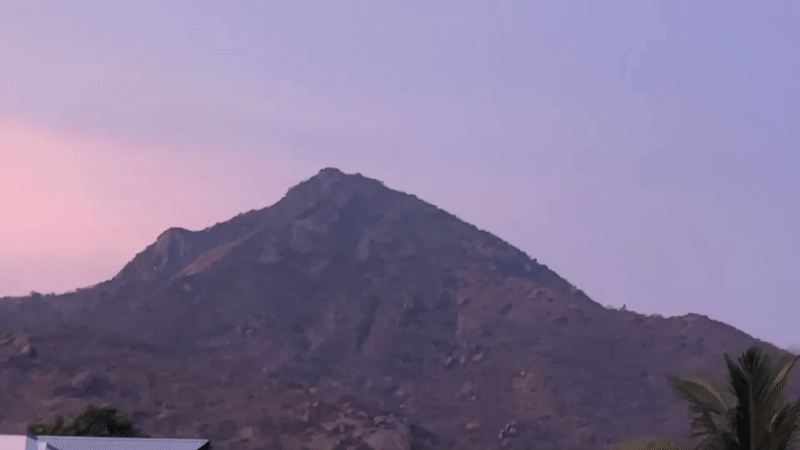 Colorful sunset observed in Perumbakkam with animal howling sounds