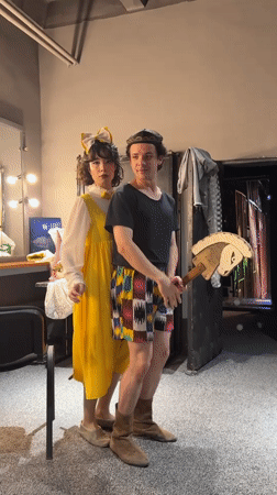 Couple dancing in dressing room observed in Tashkent