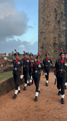 Military flag ceremony at Galle Fort clock tower