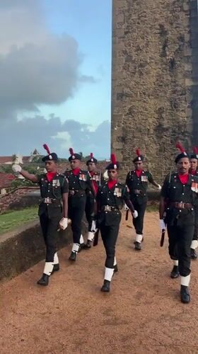 Military flag ceremony at Galle Fort clock tower