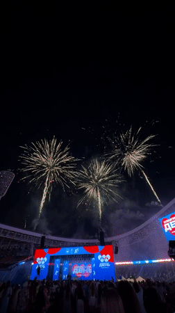 Olympic Day celebration fills Minsk stadium with fireworks and crowds