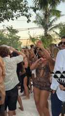 Daytime beach party draws crowds in Mengwi, Indonesia