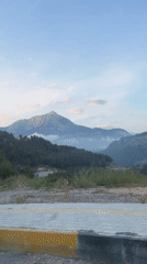 Scenic mountain landscape filmed from vehicle near Kumluca, Turkey