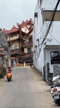 Early morning street scene captured in Da Lat, Vietnam
