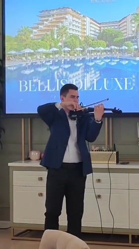 Hotel event with live violin, champagne, and dining in Saint Petersburg