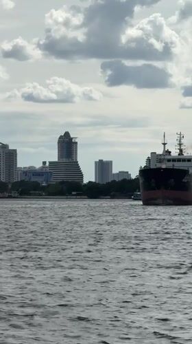 Cargo traffic on Bangkok's Chao Phraya River