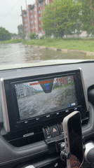 Flooded streets in Birobidzhan, dashcam rolling